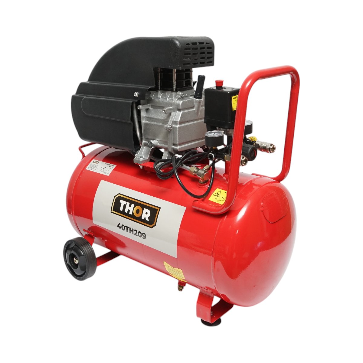 Compresor aer volum 50L, putere motor 1.5KW/2CP, presiune maxima 8 bar, volum aer aspirat 195L THOR
